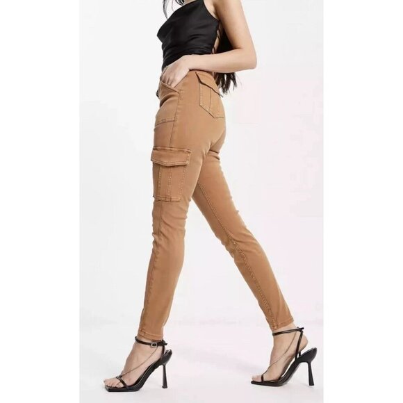 Spanx Stretch Twill Ankle Cargo Pants HONEY GLOW Women's SIZE SP 20311Q - Picture 3 of 16